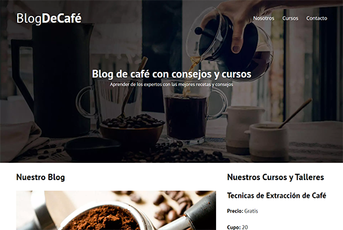 Portada del proyecto de Blog de Café